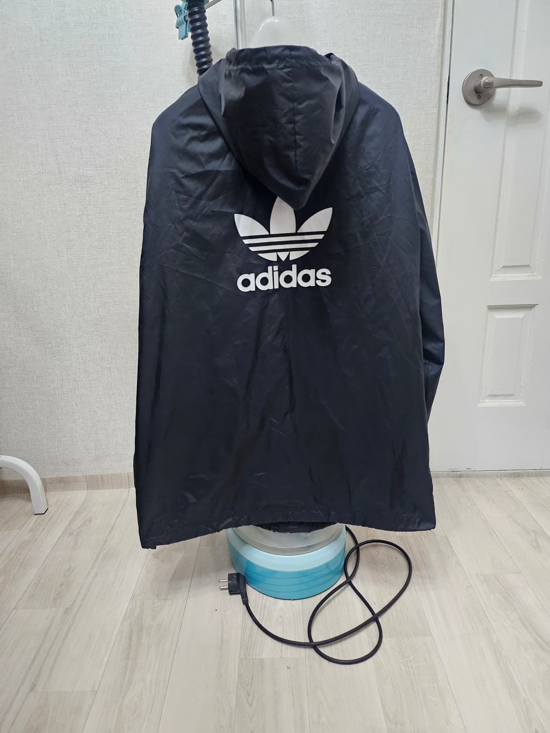 (105~110)XL☆초대장급☆아디다스 파이어버드백로고[검흰]우븐바람막이 상품이미지6