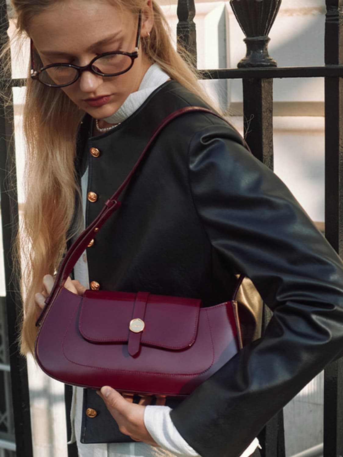 [새상품] 르메메 삭비뉴 Sac Vigne BlackCherry 숄더백 상품이미지1