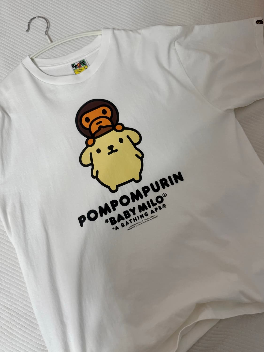 베이프 폼폼푸린 콜라보 반팔티 화이트 산리오 상품이미지1