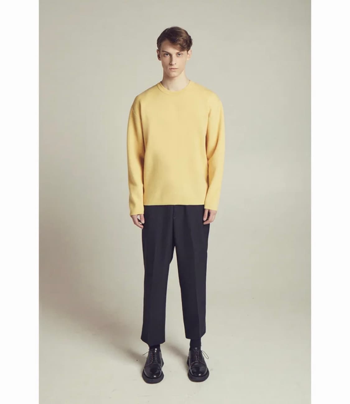 쿠어 탑필 울 라운드 니트 옐로우 M 상품이미지2