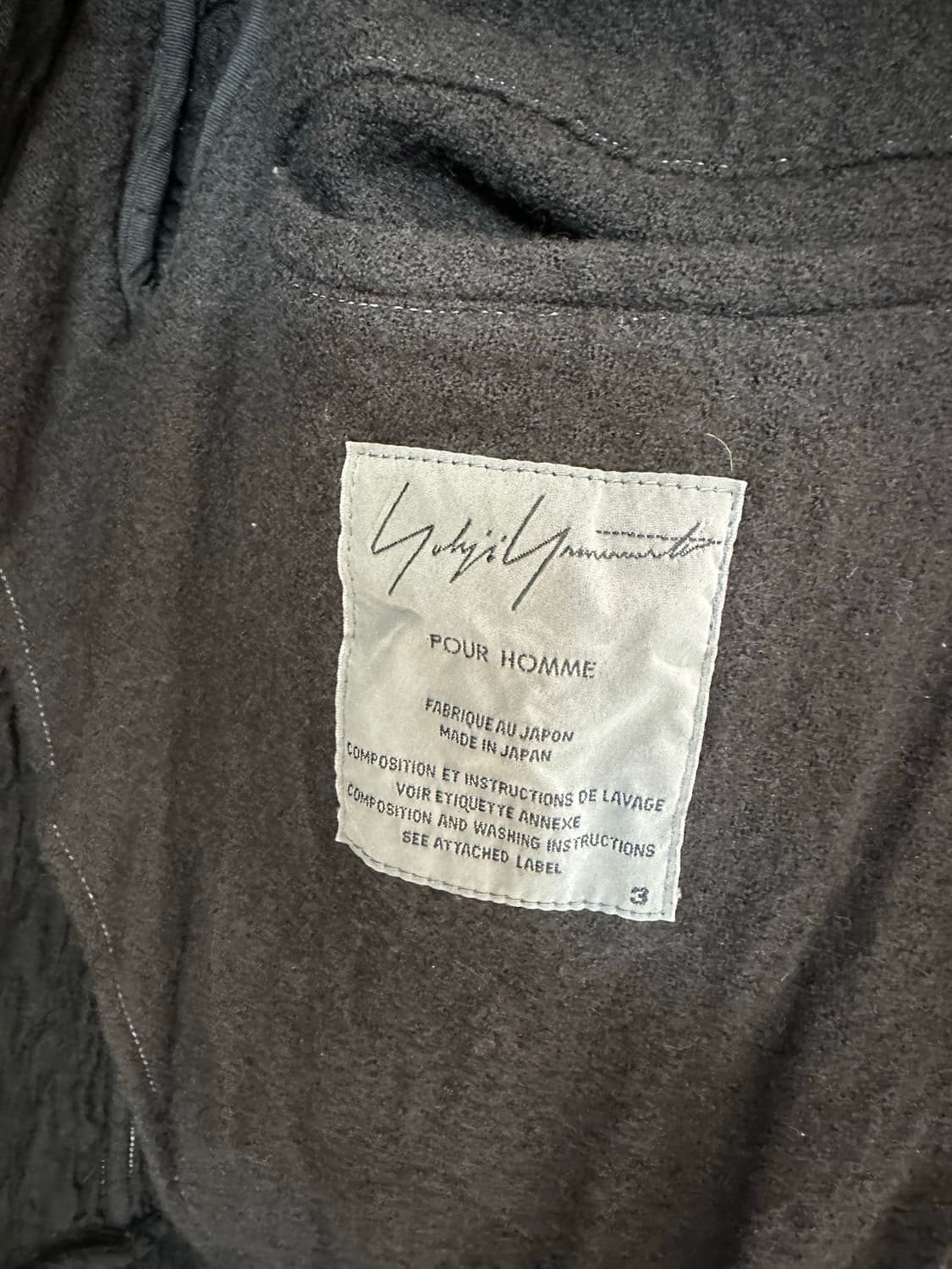 요지야마모토 뿌르옴므 울 코트 (런웨이or 쇼피스) 상품이미지3