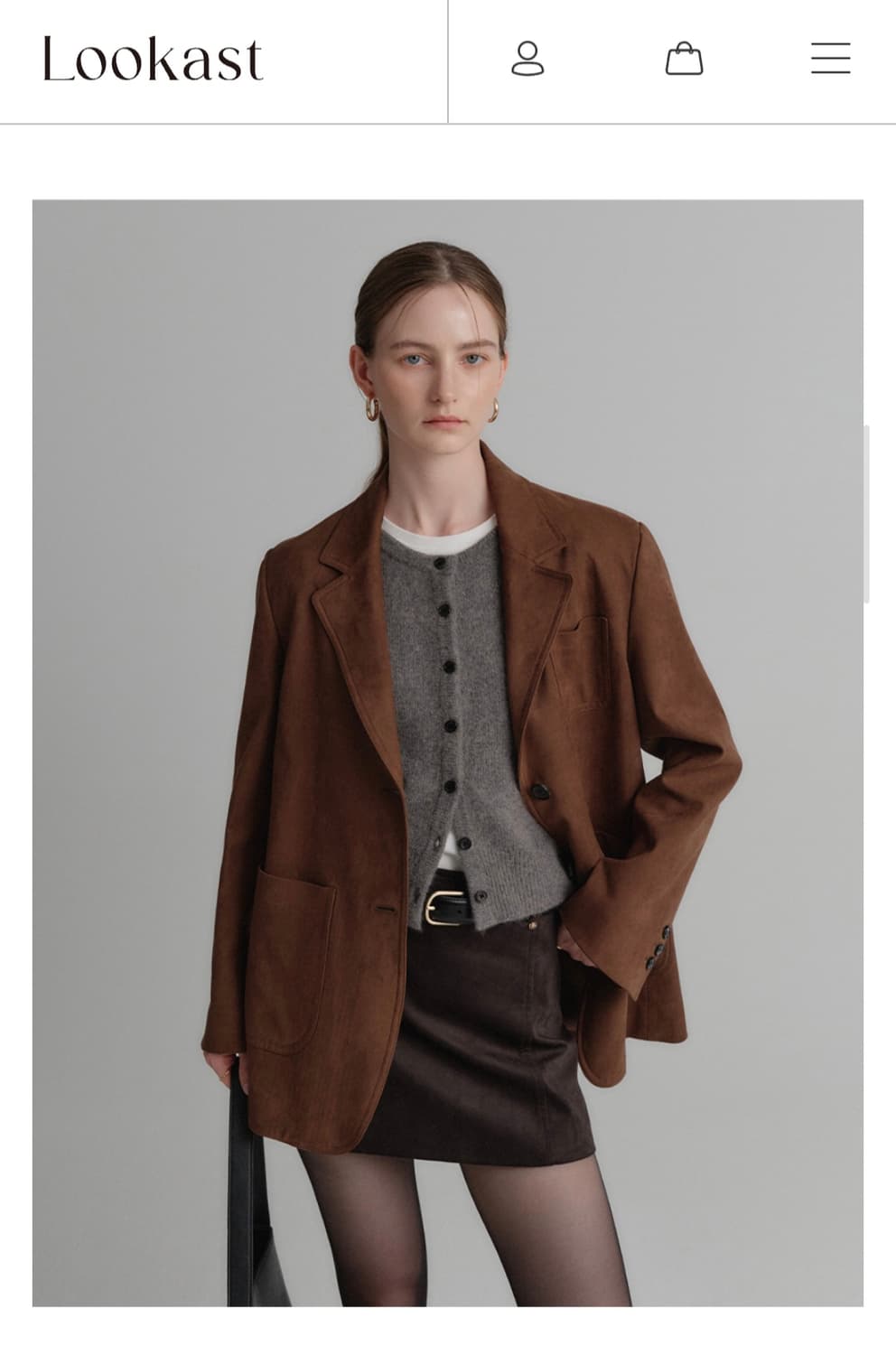 새상품) 룩캐스트 스웨이드 자켓 브라운  상품이미지1