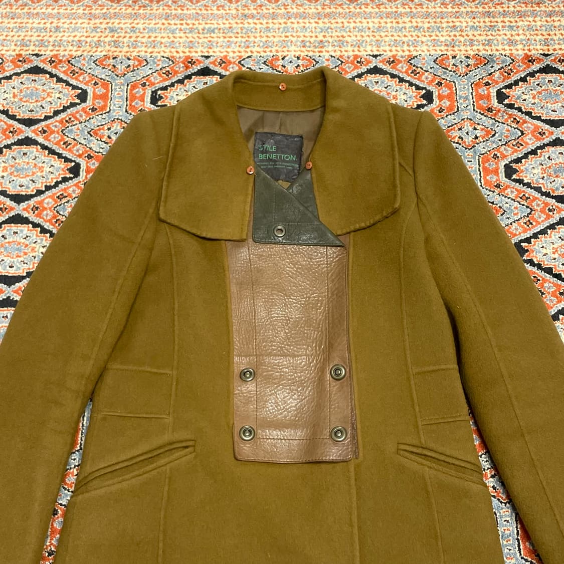 베네통 프리미엄라벨 카멜 울100 코트 여성42 상품이미지2