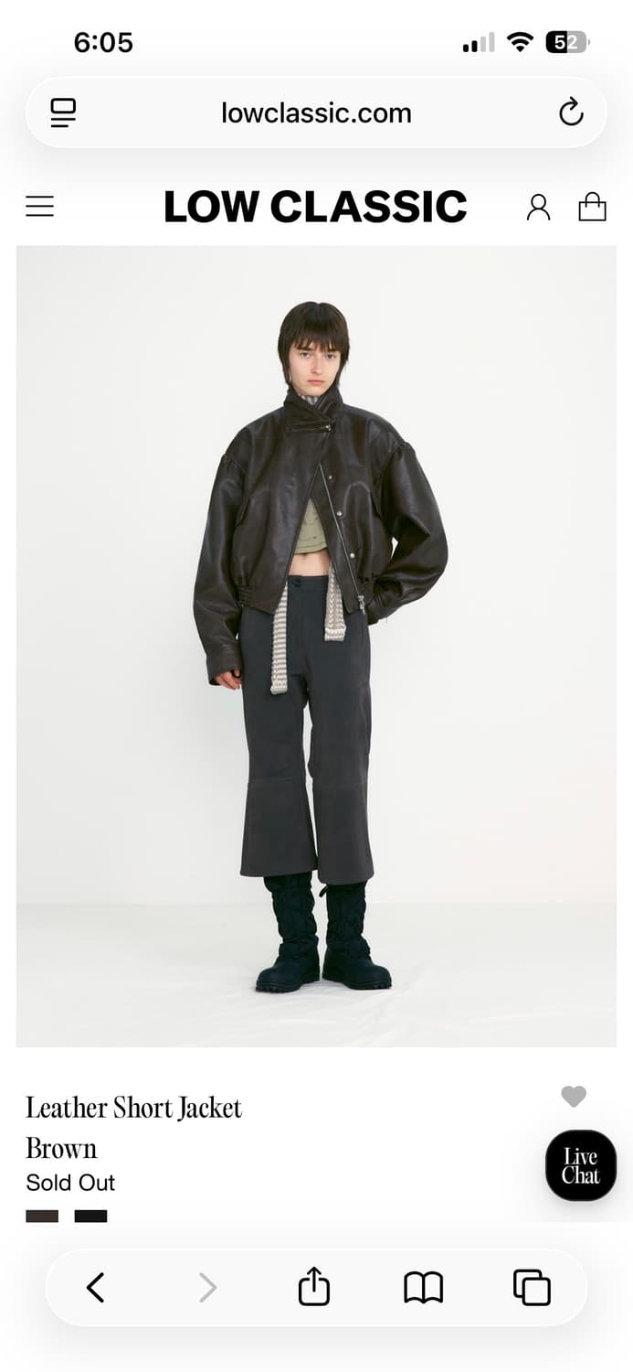 로우클래식 레더 숏 자켓 브라운 팔아요. 상품이미지3