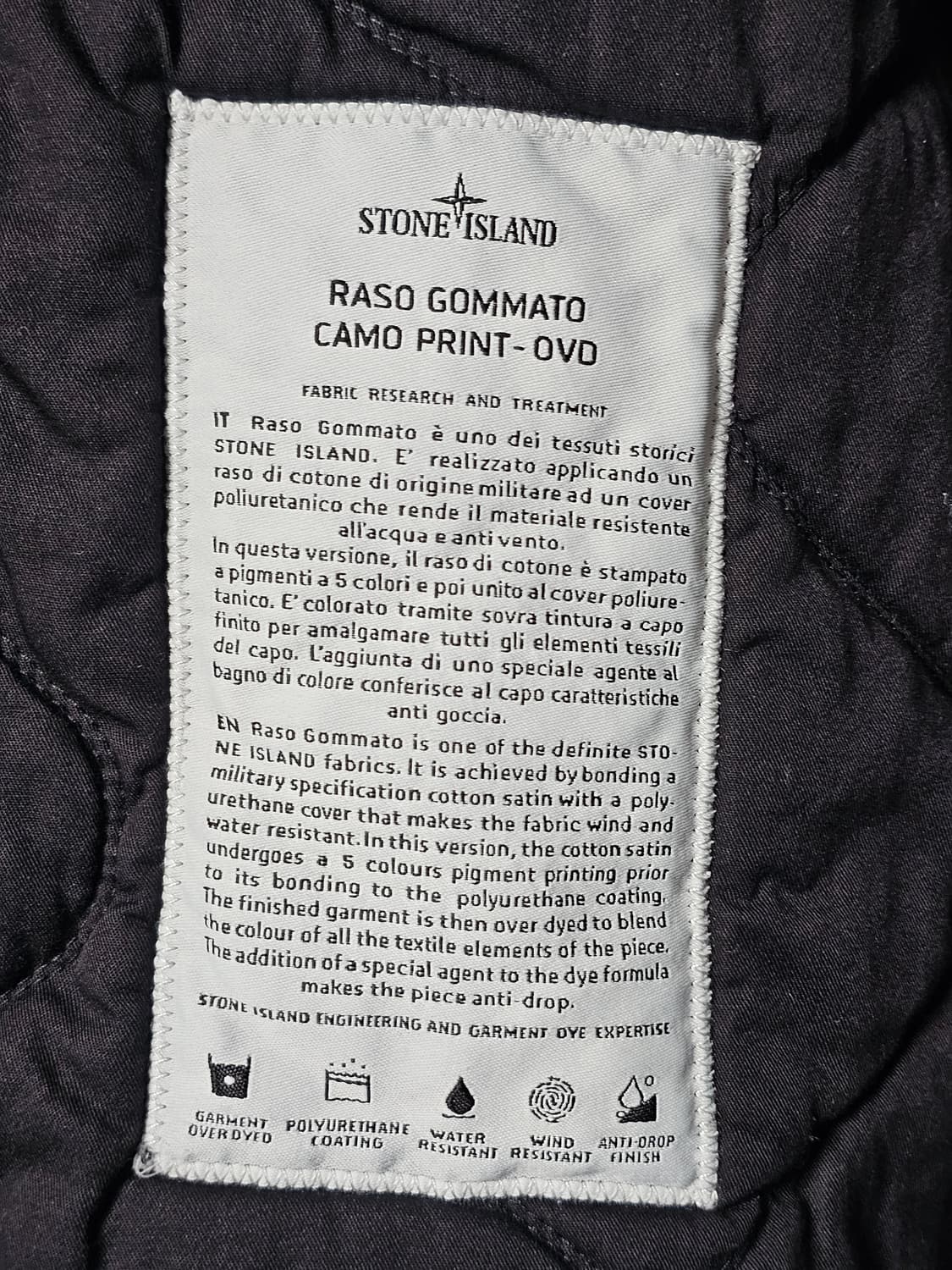 스톤아일랜드 RASO GOMMATO CAMO PRINT-OVD 자켓 상품이미지7