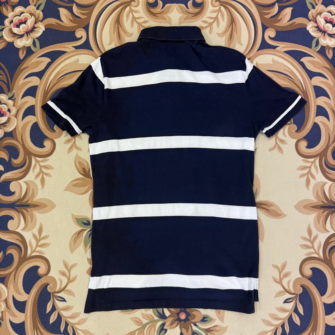 (S)폴로 랄프로렌 스트라이프 반팔 PK 카라티셔츠(네이비,남흰) 상품이미지4