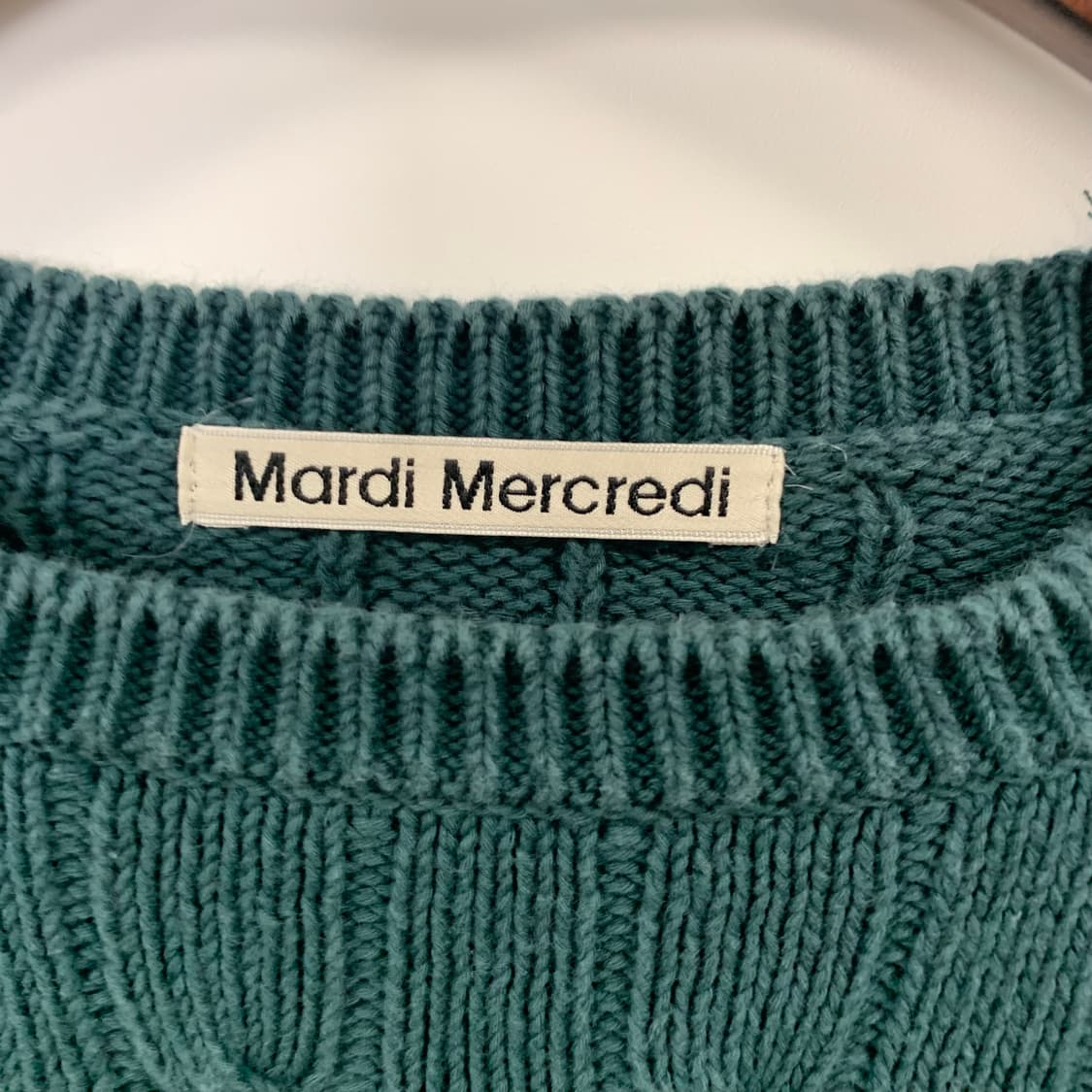 마르디 메크르디 프린팅 차콜 꽈배기 니트 상품이미지5