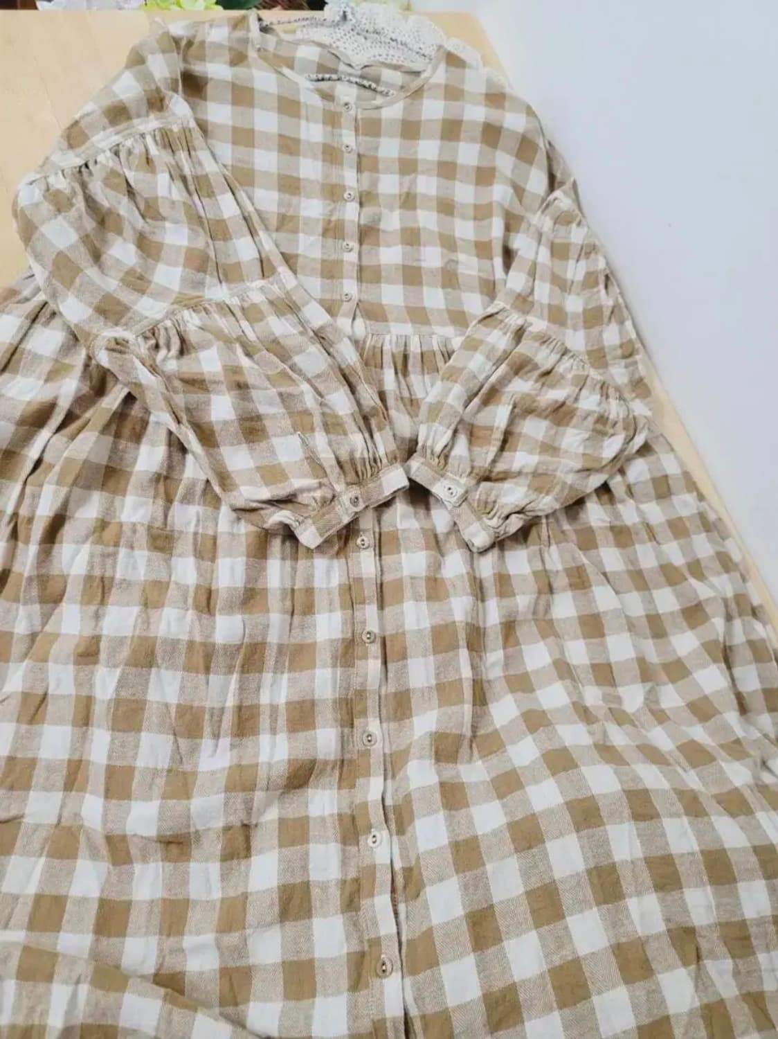 일본빈티지 samansa mos2 체크 원피스 모리걸 베이비돌 상품이미지7