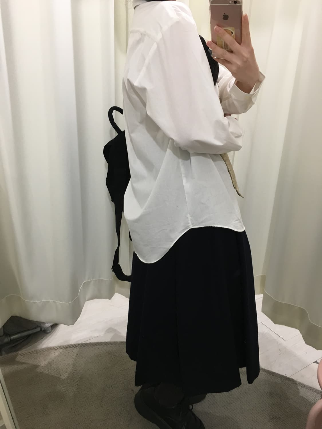 oxford button skirt 상품이미지3