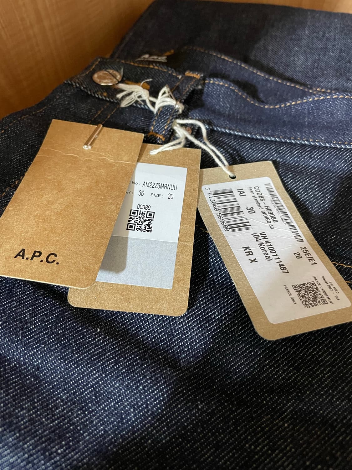 아페쎄 apc 진 스탠다드 셀비지 청바지 상품이미지5