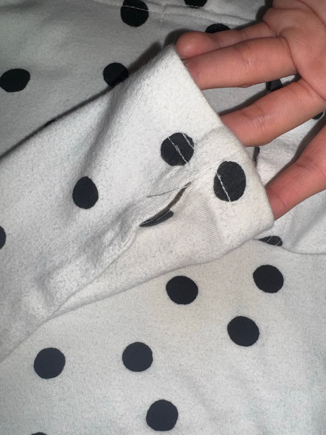 에프터누드 도트 후드티 아이보리 상품이미지4