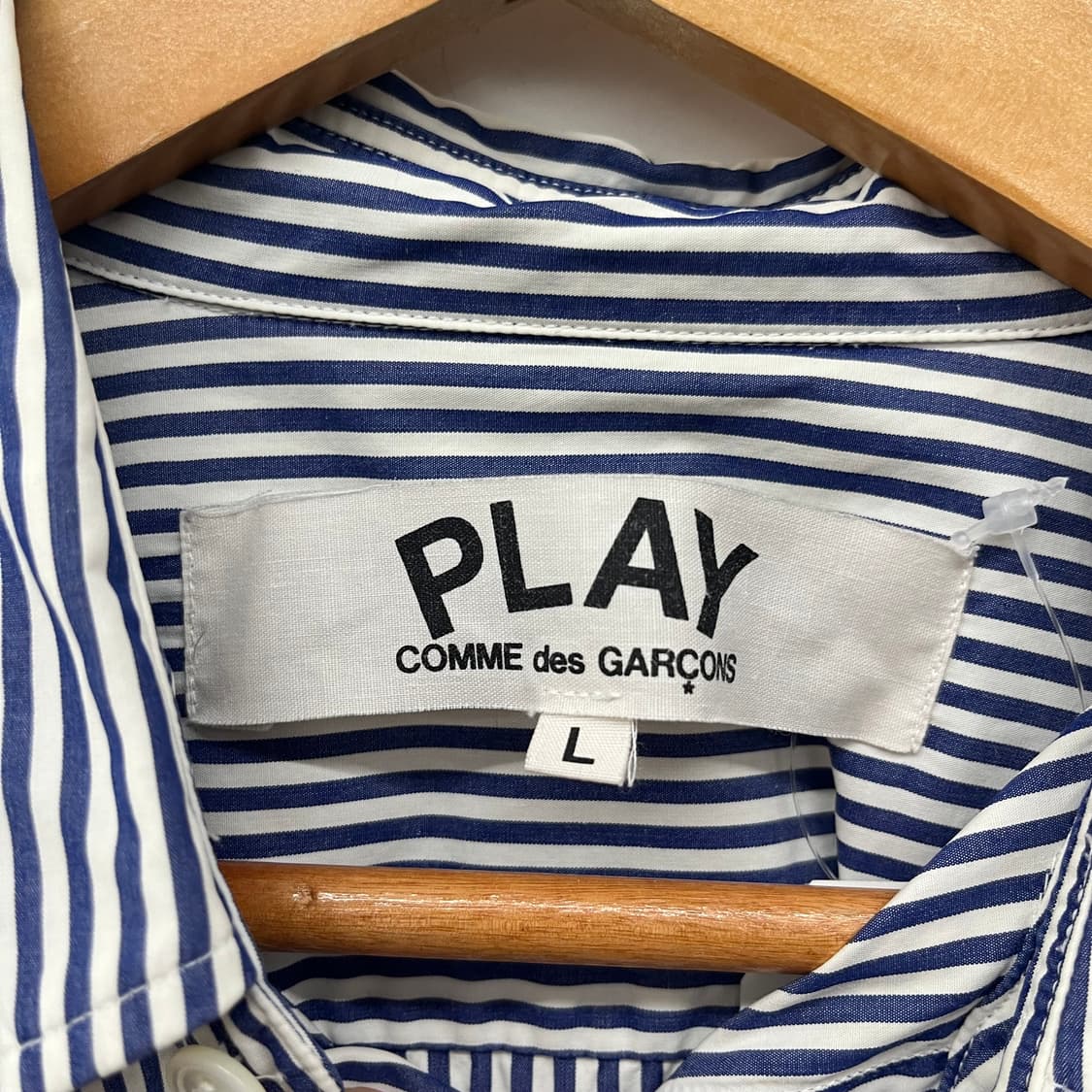 꼼데가르송 스트라이프 셔츠 블랙와펜 여L 상품이미지4