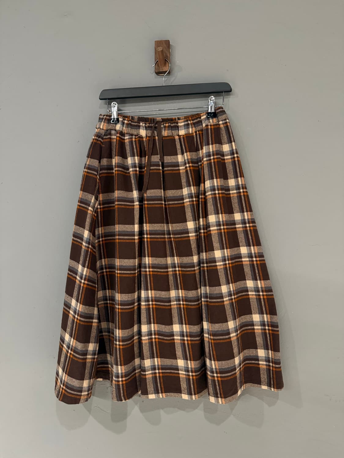 nerd brown check pattern skirt  상품이미지5