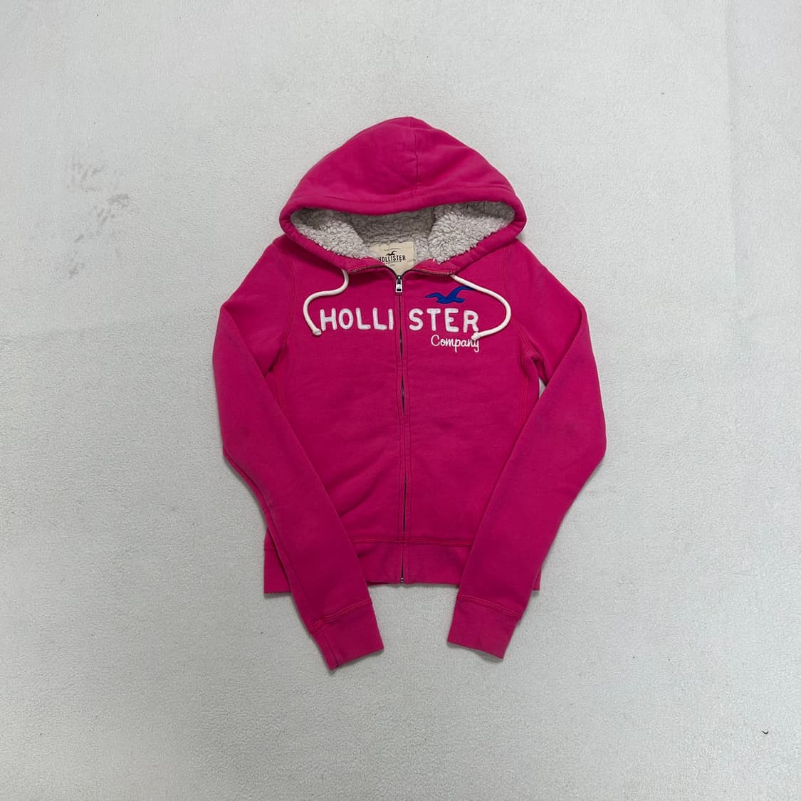 Hollister pink fleece hood zip-up 상품이미지4