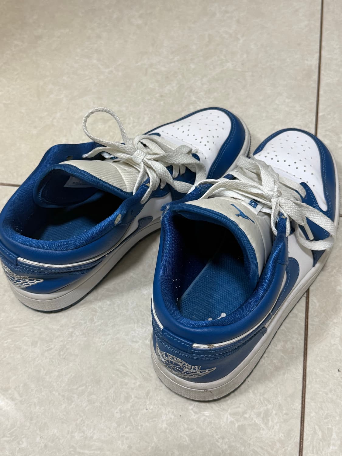 조던1 로우 화이트 다크 마리나 블루 235 상품이미지5