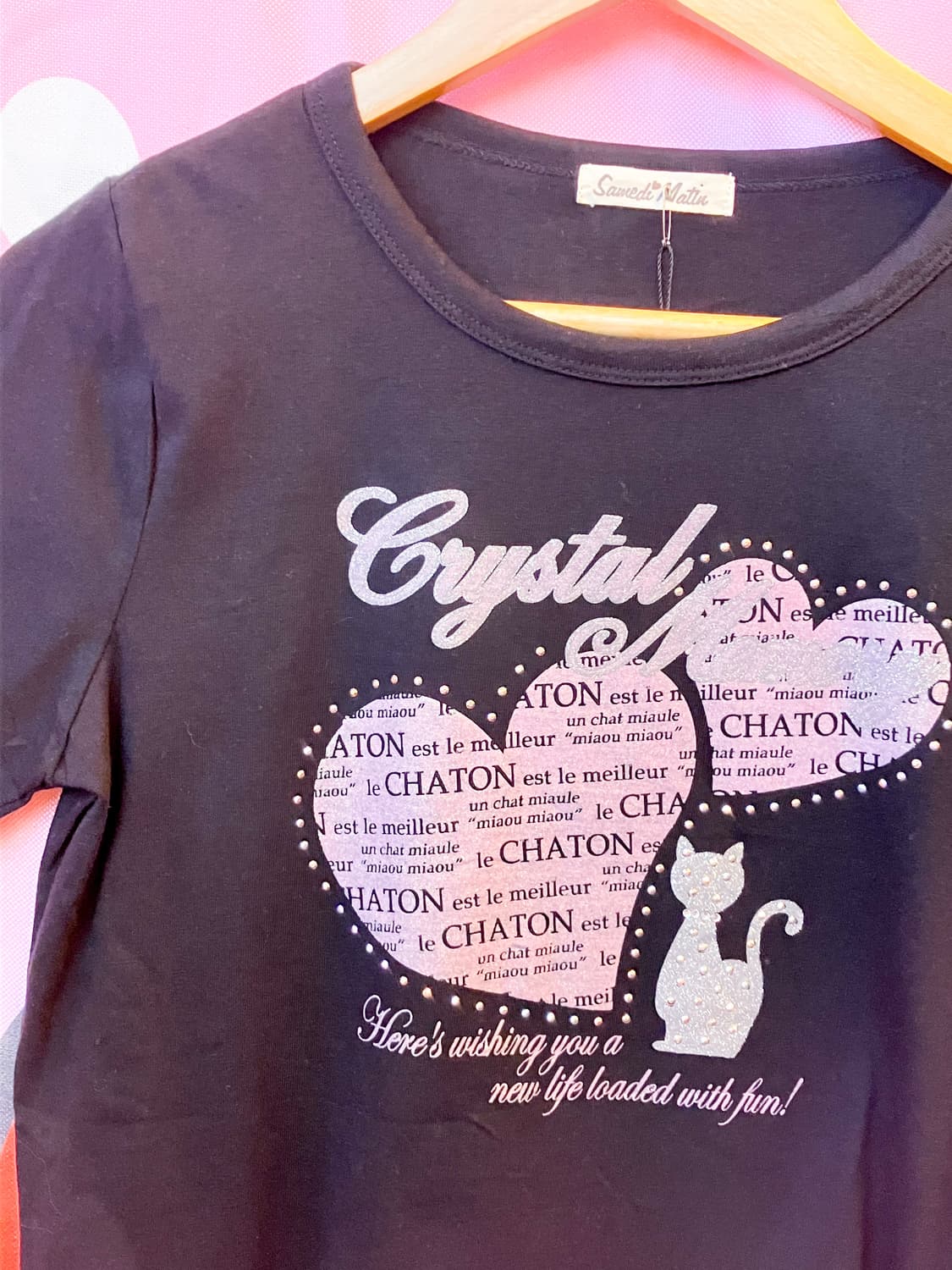 jpn 고양이 큐빅 티셔츠 상품이미지3