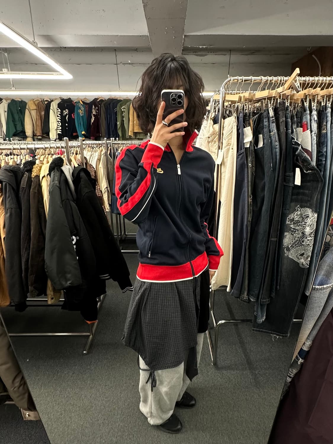 M)나이키 빈티지 스우시 로고 배색 트랙탑 져지 상품이미지1