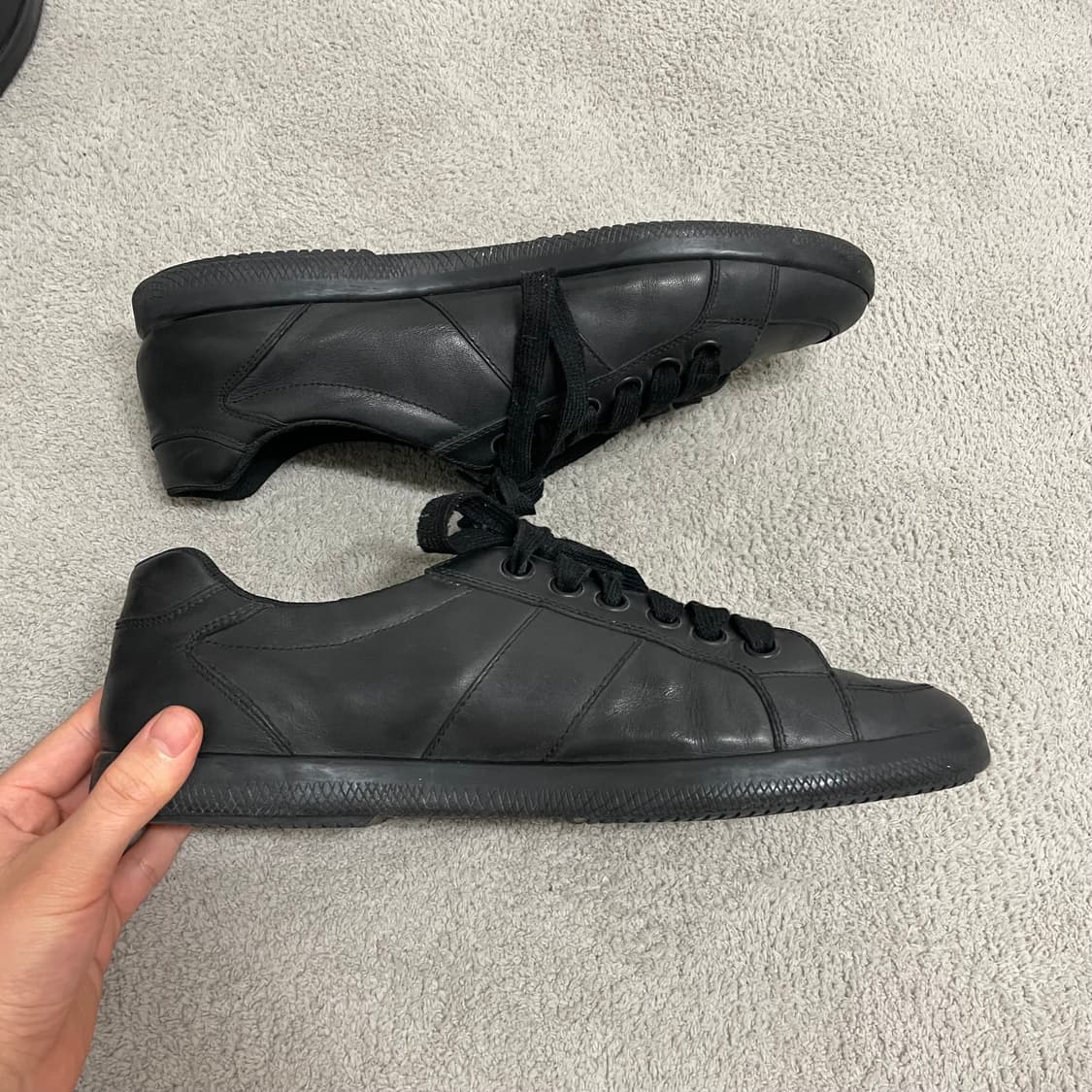 285) 프라다 스포츠 레더 사이드 로고 스니커즈 신발 상품이미지3