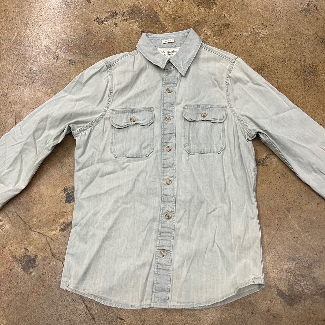 [정품/M] 아베크롬비 라이트 데님 셔츠 남방 b17 상품이미지3