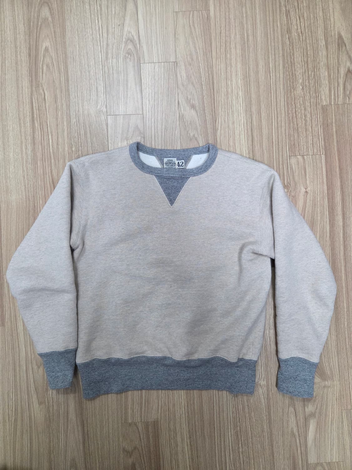 브론슨 더블 v 인서트 스웨트셔츠 헤비 웨트 코튼 스웨터 XL 상품이미지1