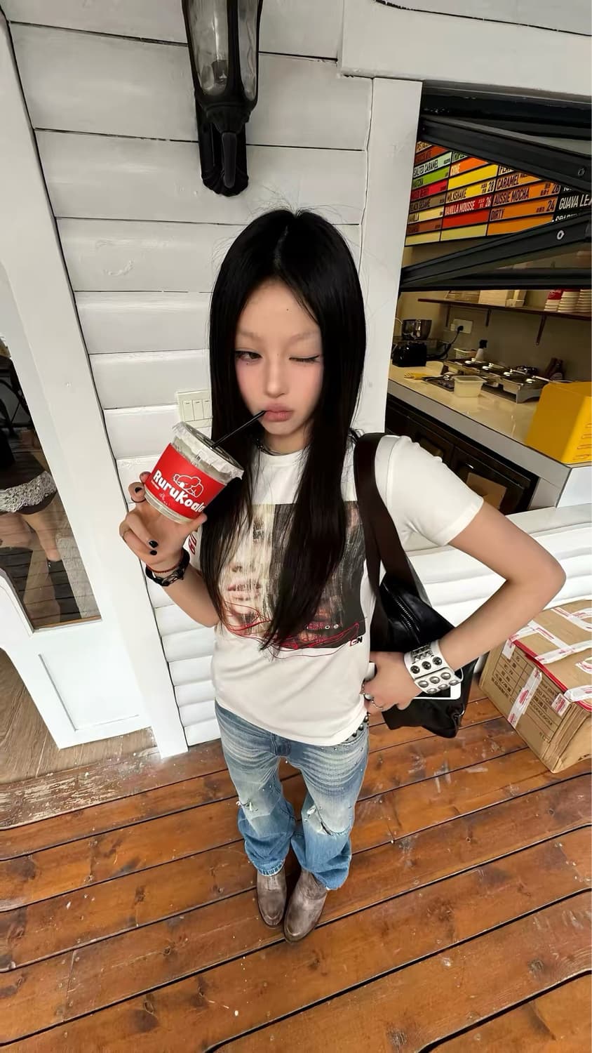 (W) 빈티지 무드 슬림핏 반팔  상품이미지2