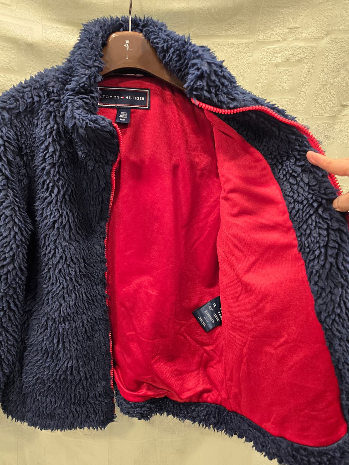 타미힐피거 네이비 뽀글이 플리스 집업 자켓 95 상품이미지6
