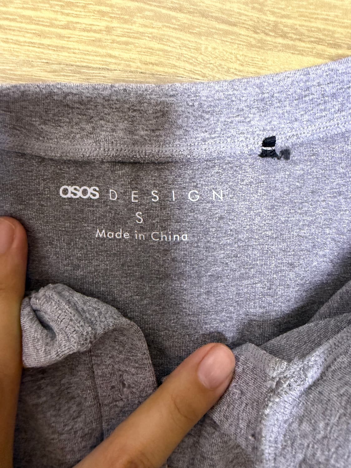 ASOS 헨리넥 티셔츠 그레이 상품이미지3