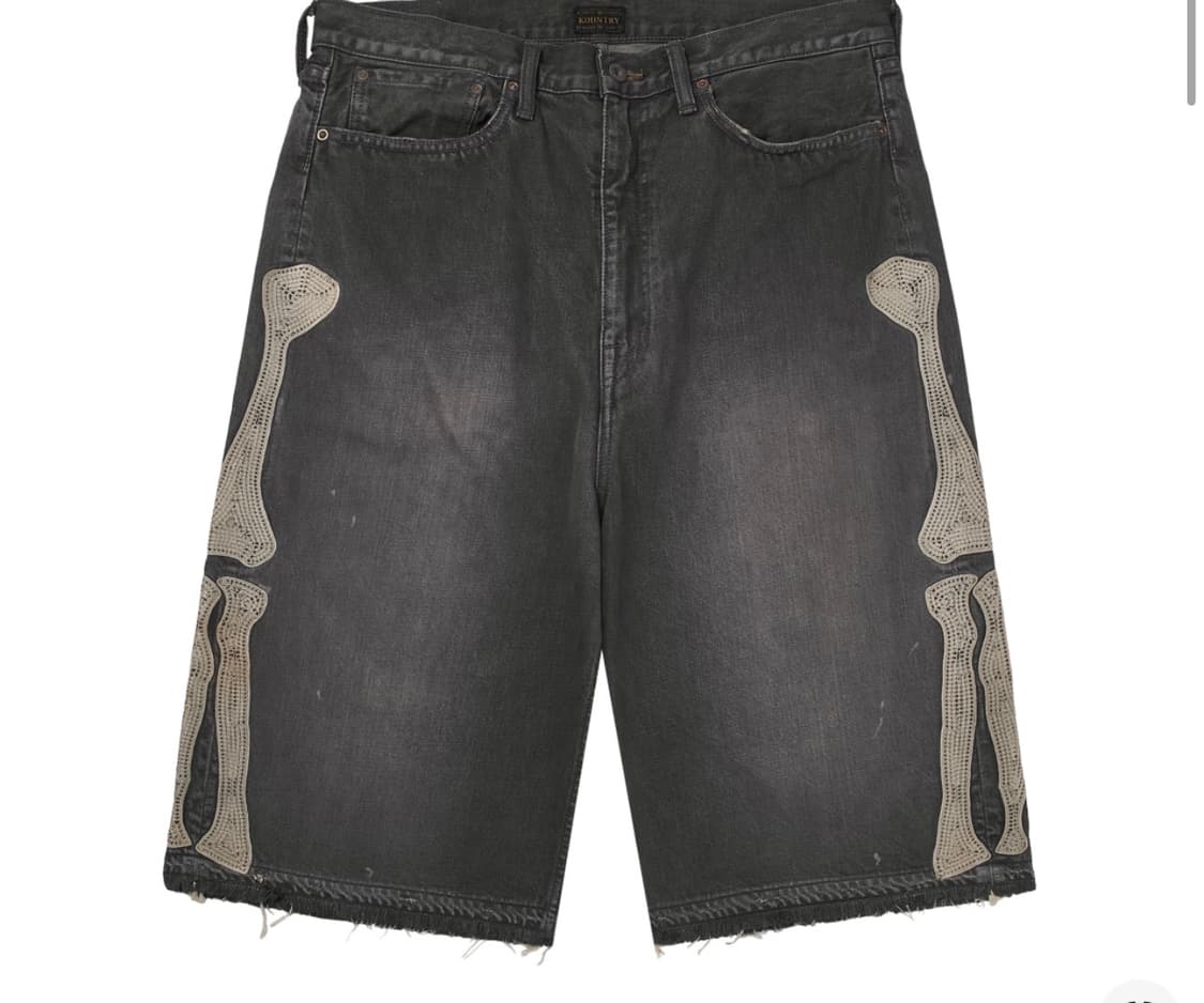 캐피탈 본 데님 쇼츠 흑청 34 (국문탭) 상품이미지1