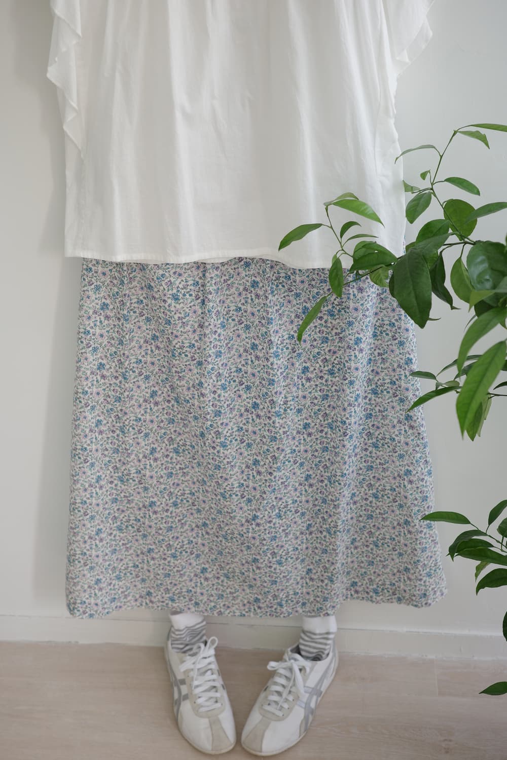 MICHEL KLEIN PARIS 
• 잔꽃 코튼 롱 스커 상품이미지2