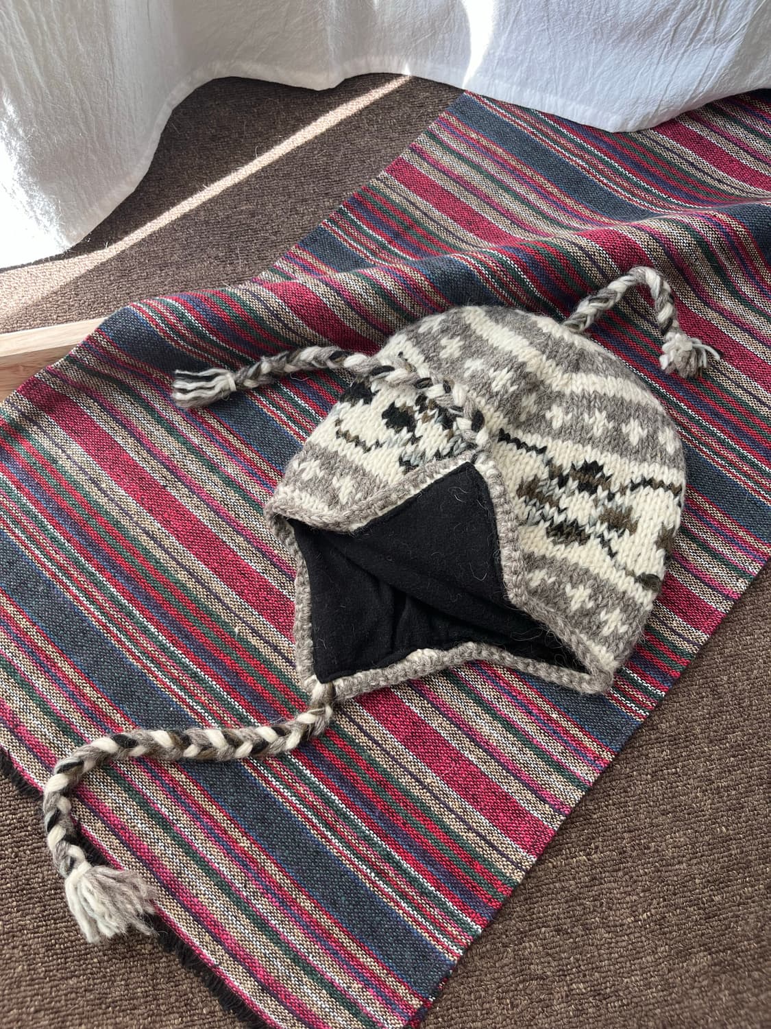 Vintage 코위찬 울니트 이어플랩 모자 상품이미지4