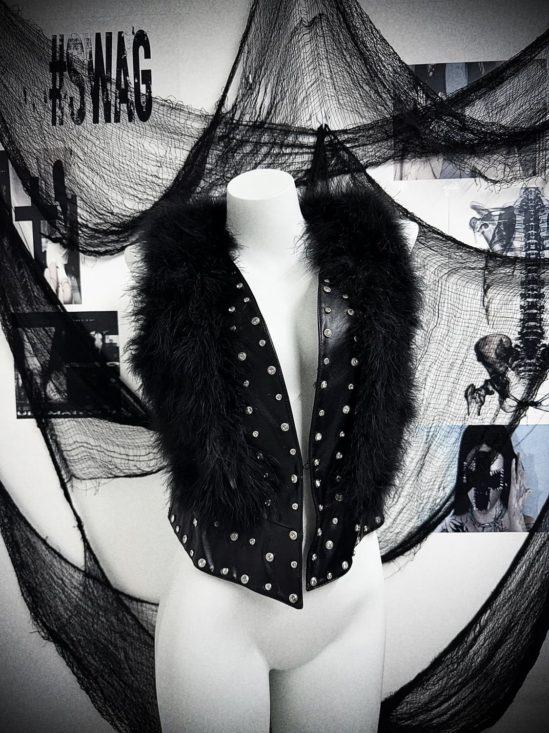 00s punk mood jewerly fur vest 상품이미지2
