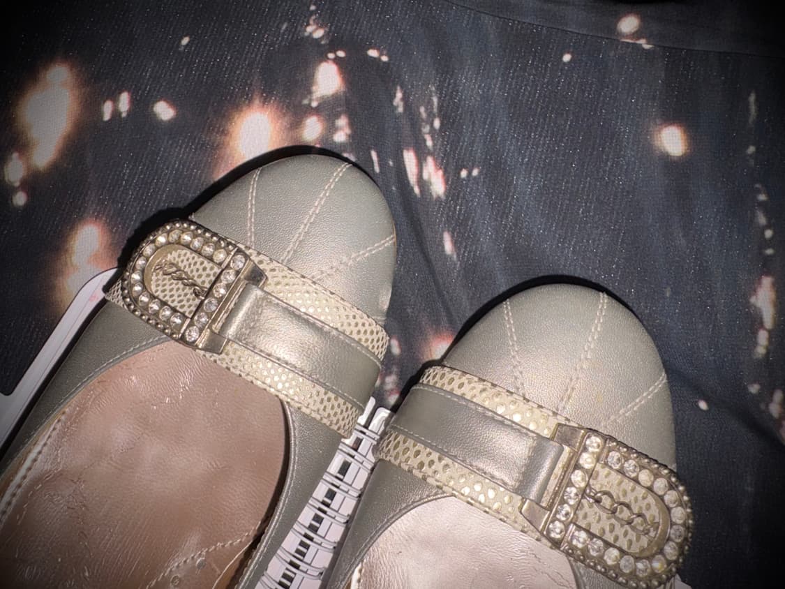 빈티지 중고 갸루 긱시크 y2k 실버 로퍼힐 상품이미지3