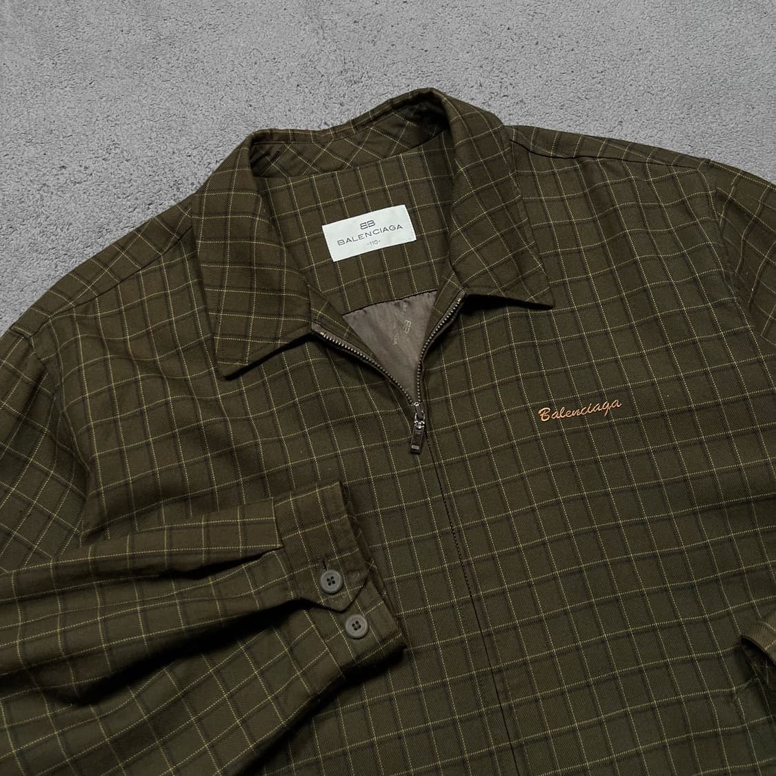 90's 발렌시아가 체크 블루종 자켓 상품이미지2