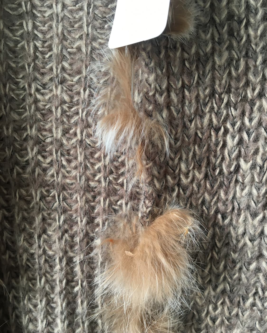 Rabbit fur trimming drape open knit card 상품이미지9