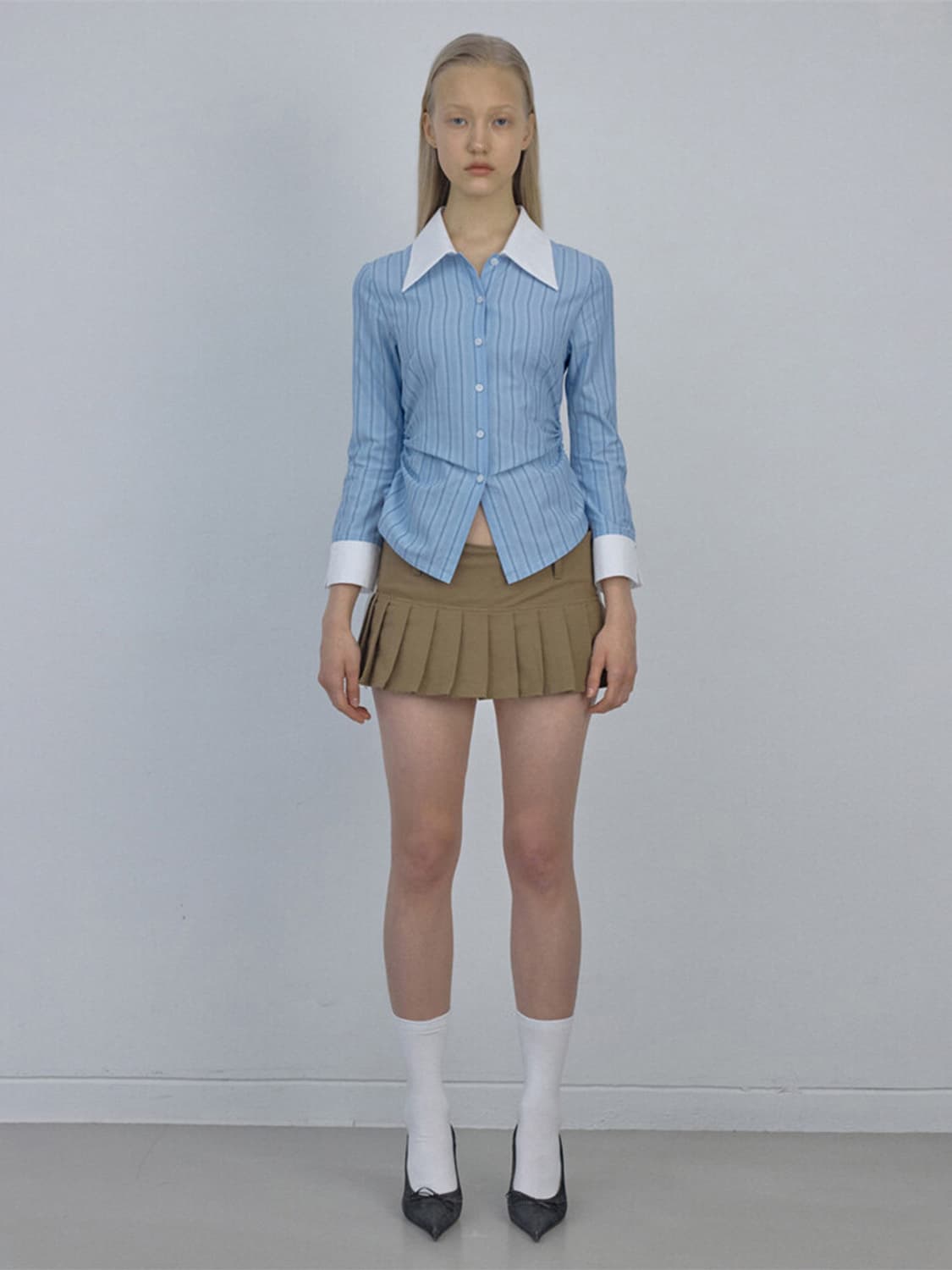 스컬프터 클래식 셔츠 블루 상품이미지5