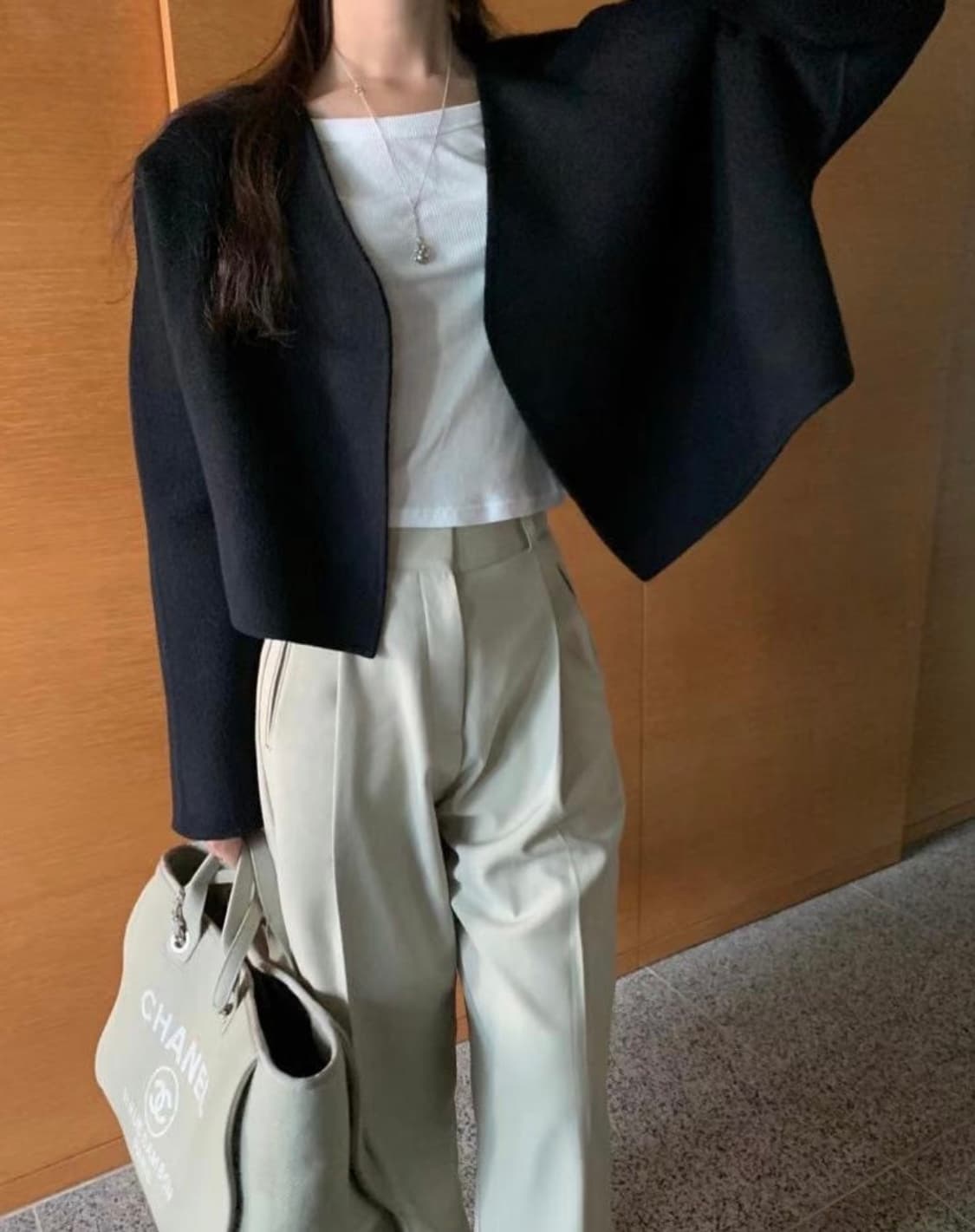 (새상품)포스터 스노우 숏 핸드메이드 코트 상품이미지5