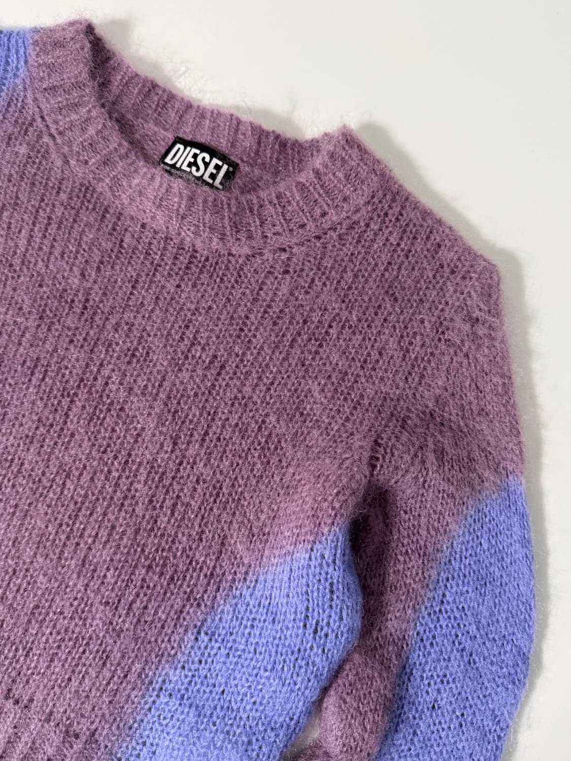 디젤 컬러블록 모헤어 크롭 니트 상품이미지3