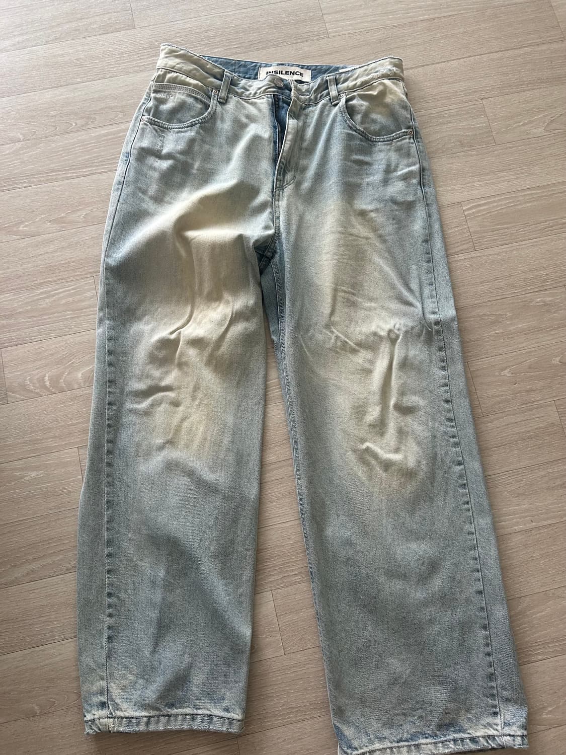 (M) 인사일런스 로우 웨이스트 와이드 데님 팬츠 라이트 블루 상품이미지4