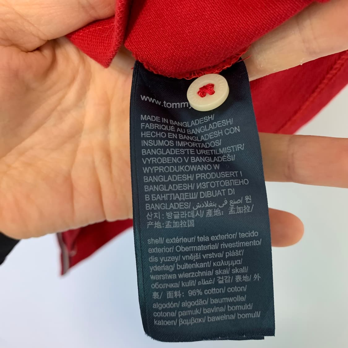 타미힐피거 미니로고 키즈 반팔 카라 티셔츠 폴로티 레드 여성 슬림핏 상품이미지3