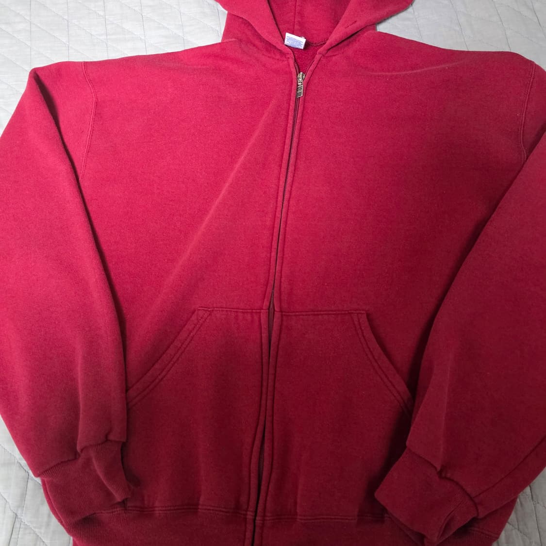 [XL] 90s 빈티지 러셀 후드 집업 페이디드 레드/버건디 상품이미지2