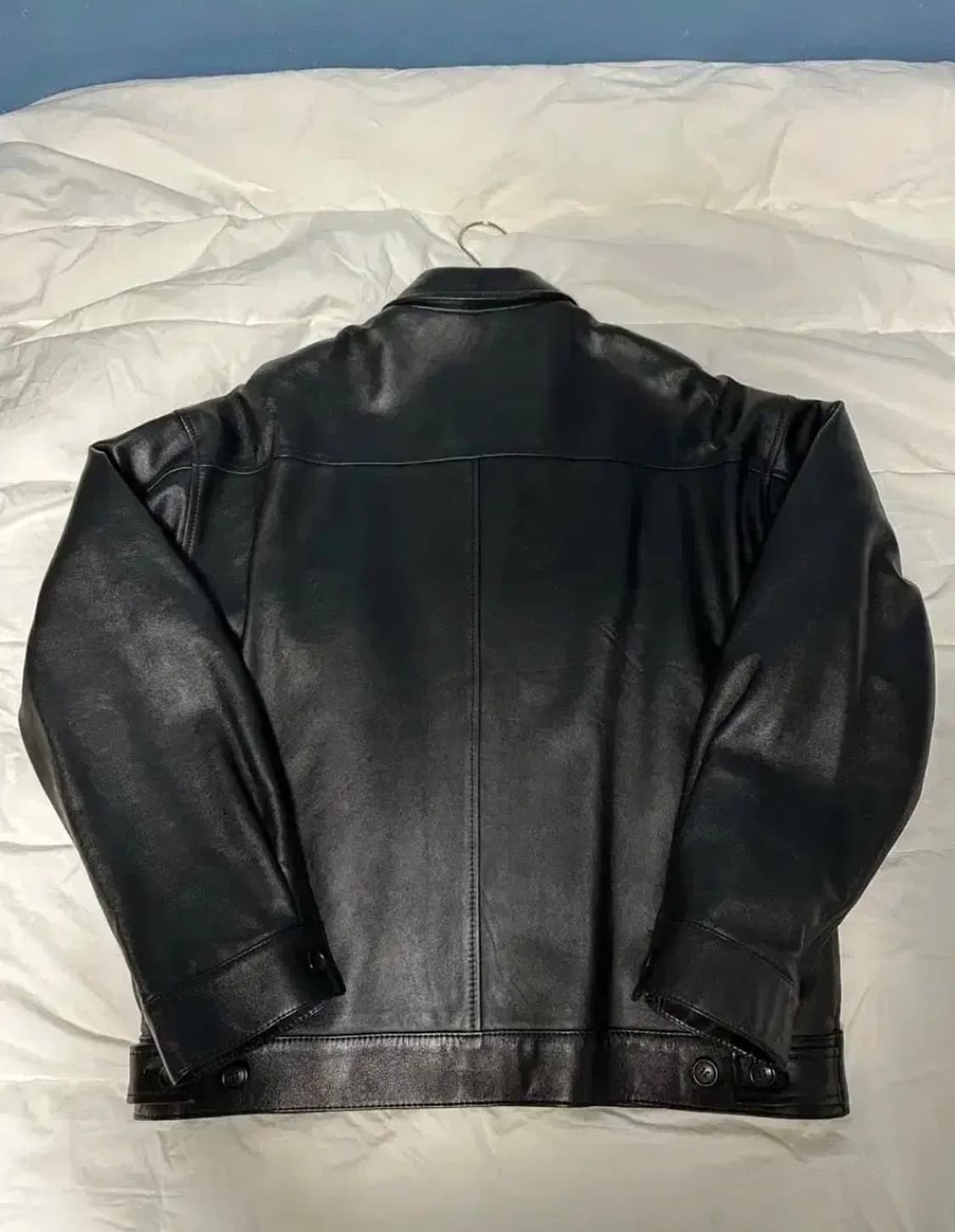 [44]오엑스 스튜디오 오버사이즈 싱글 램스킨 자켓 상품이미지3