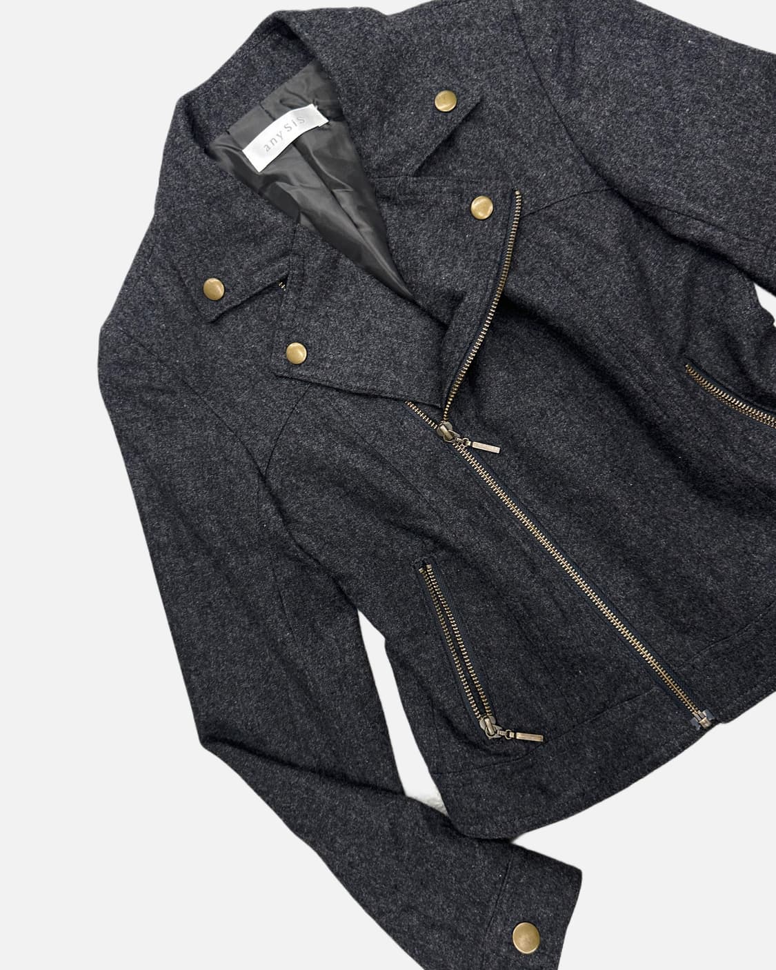 ANYSIS charcoal wool rider jacket 상품이미지3