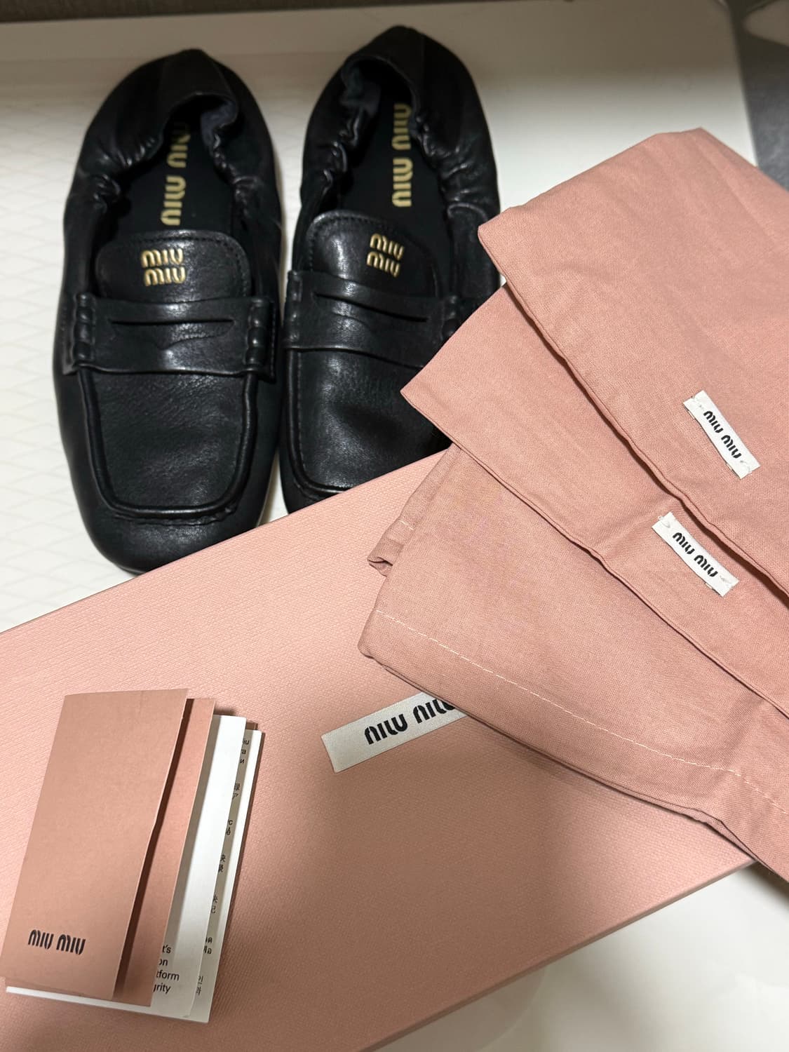 미우미우 루슈 나파 가죽 로퍼 플랫 38사이즈 상품이미지4