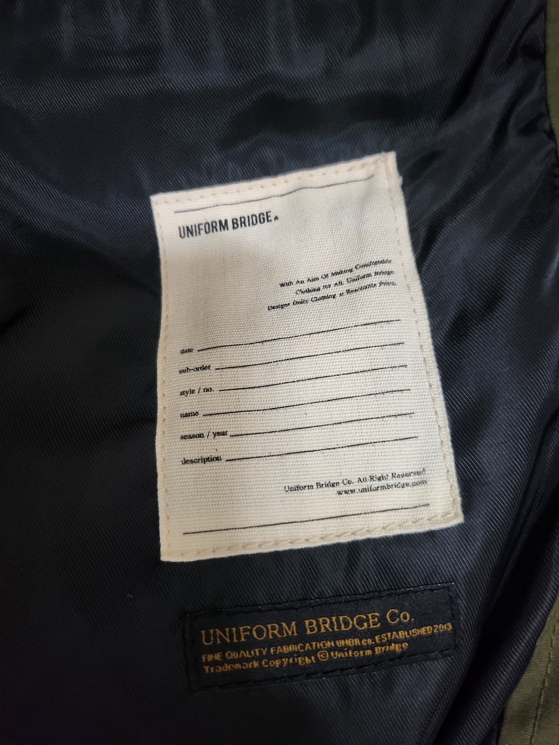 유니폼브릿지 올리브 블루종 M사이즈 상품이미지6