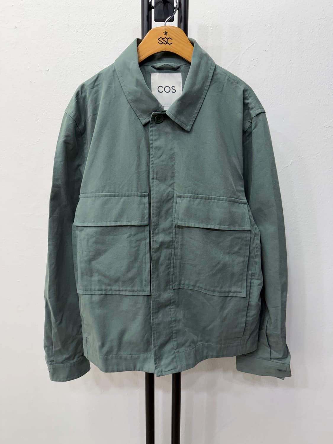 정품) COS 코스 남성 오버핏 포켓 자켓 그린 S 상품이미지1