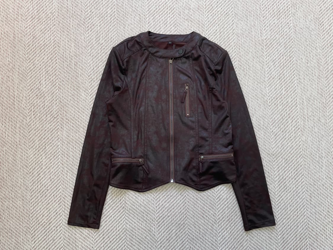 빈티지 크랙가공 브라운 집업 자켓 y2k goa  J04213 상품이미지3