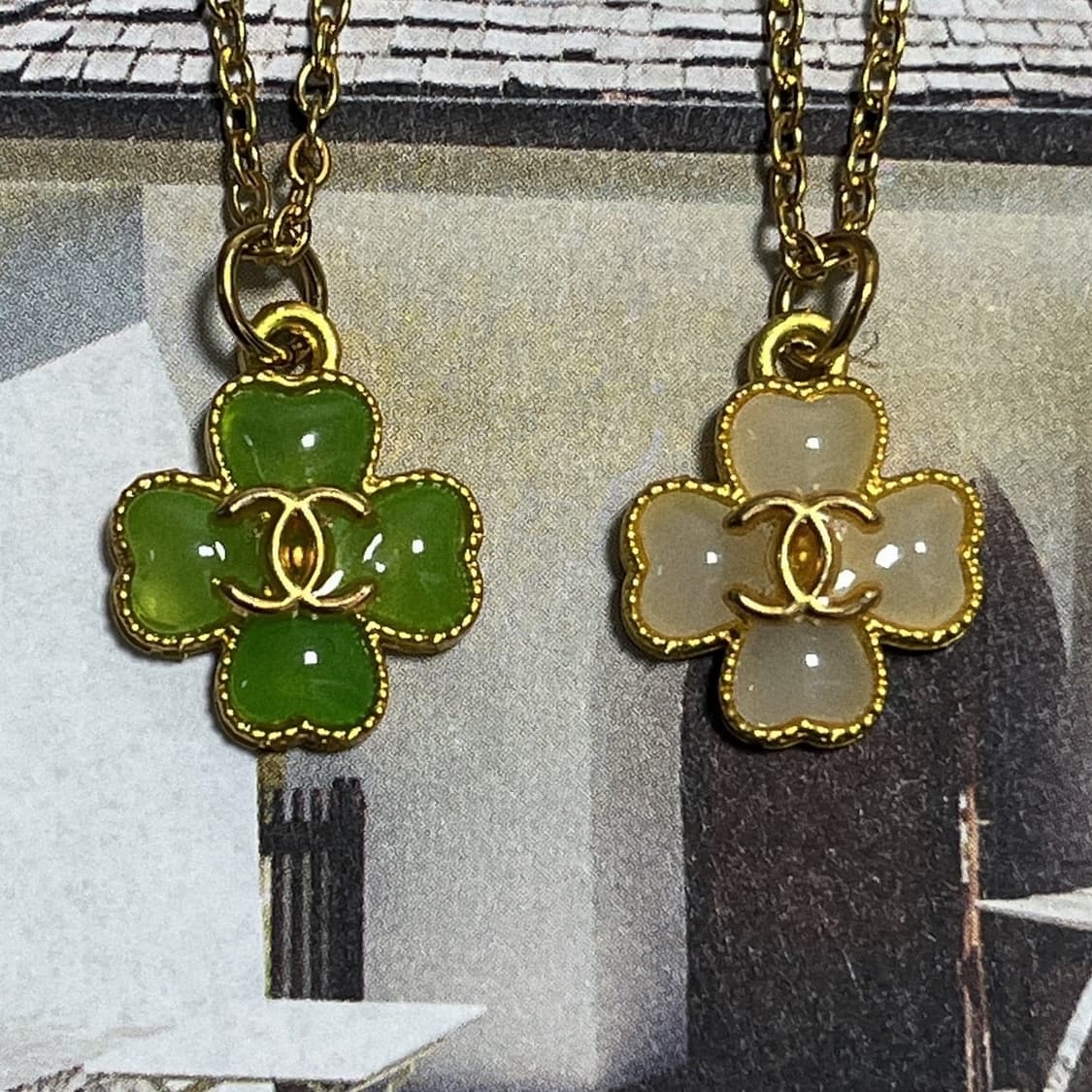샤넬 젤리빈 클로버 업사이클링 골드 목걸이 (2Color) 상품이미지2
