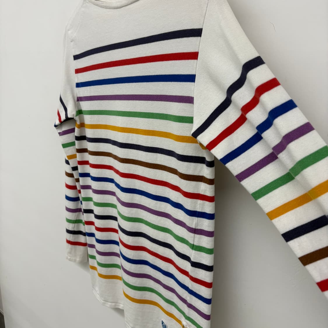 오르치발 화이트 컬러풀 스트라이프 티셔츠 여성 M 상품이미지3