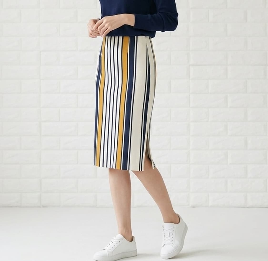 [25]시스템 밴딩 스트라이프 스커트 상품이미지1