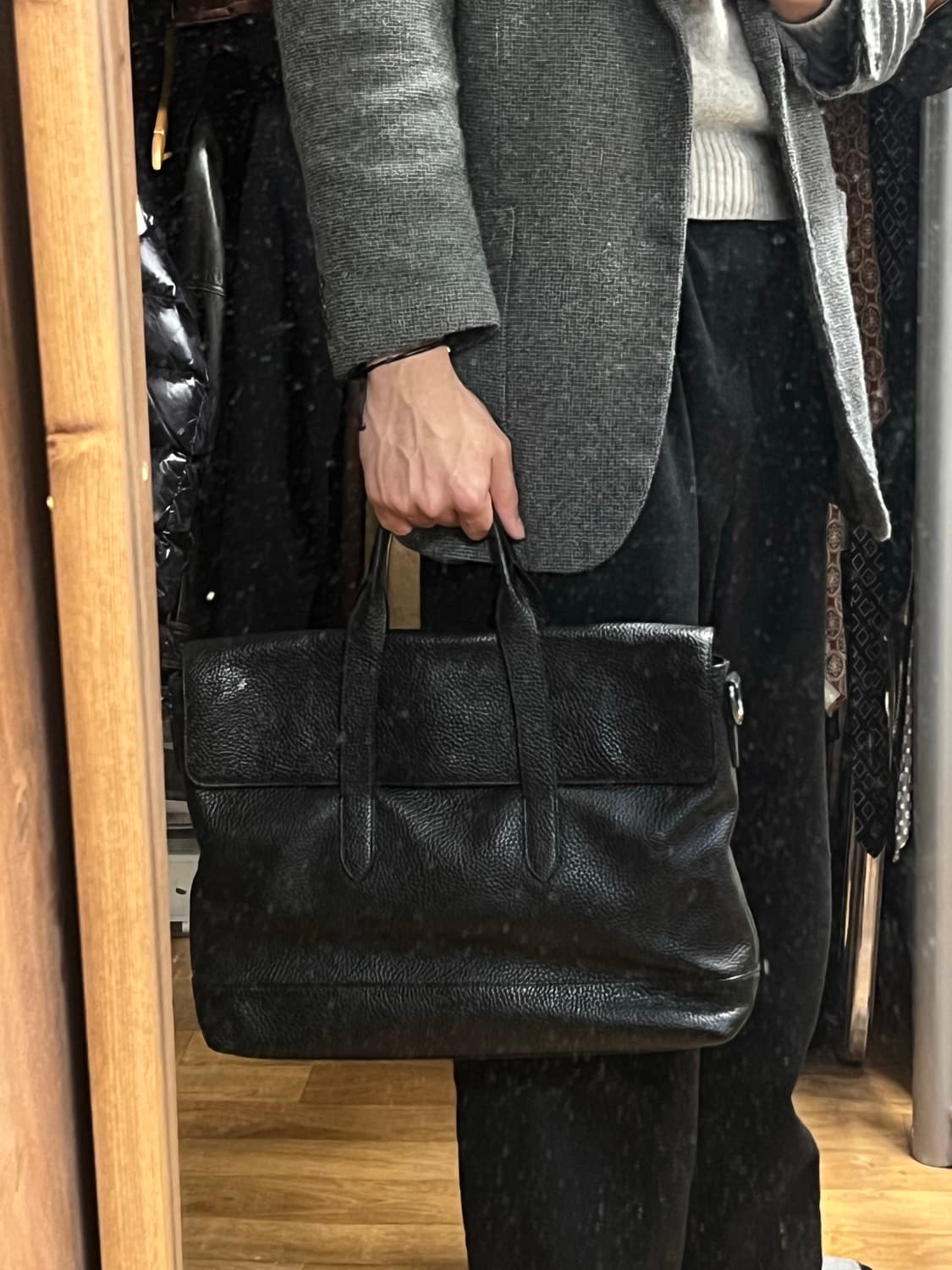 코치 브리프케이스 블랙 소가죽 상품이미지1